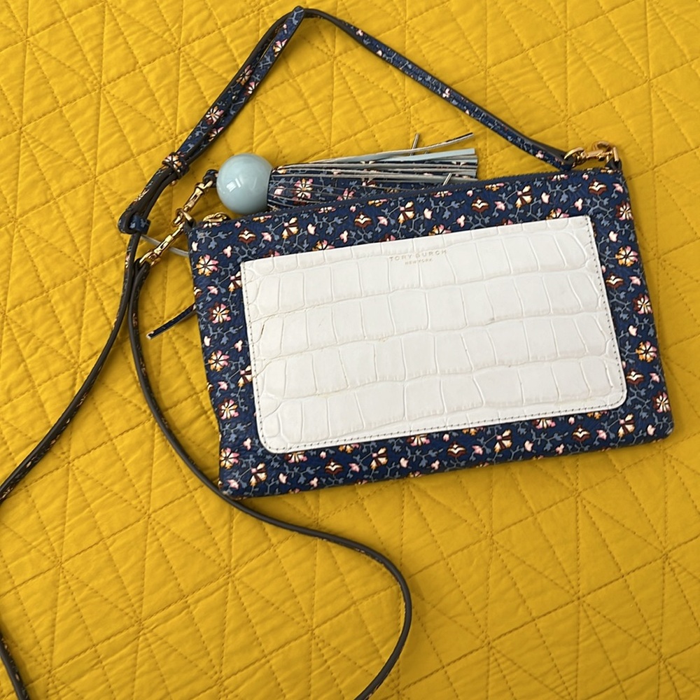 GUC Tory Burch Color-Block Tassel Crossbody
